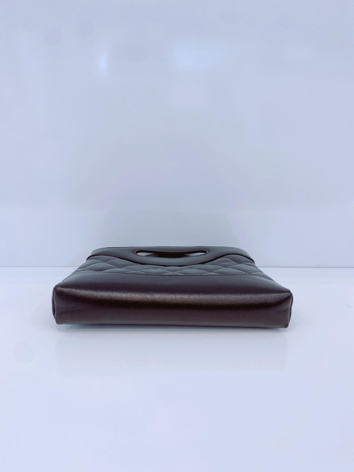 BLACK AGED CALFSKIN LEATHER NANO 31 MINI SHOPPING BAG GOLD HARDWARE