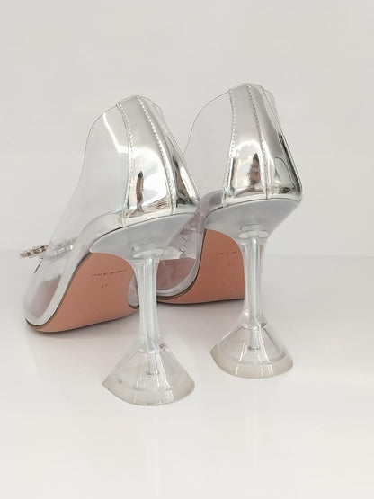 CLEAR PVC BEGUM 95 CRYSTAL PUMPS 37