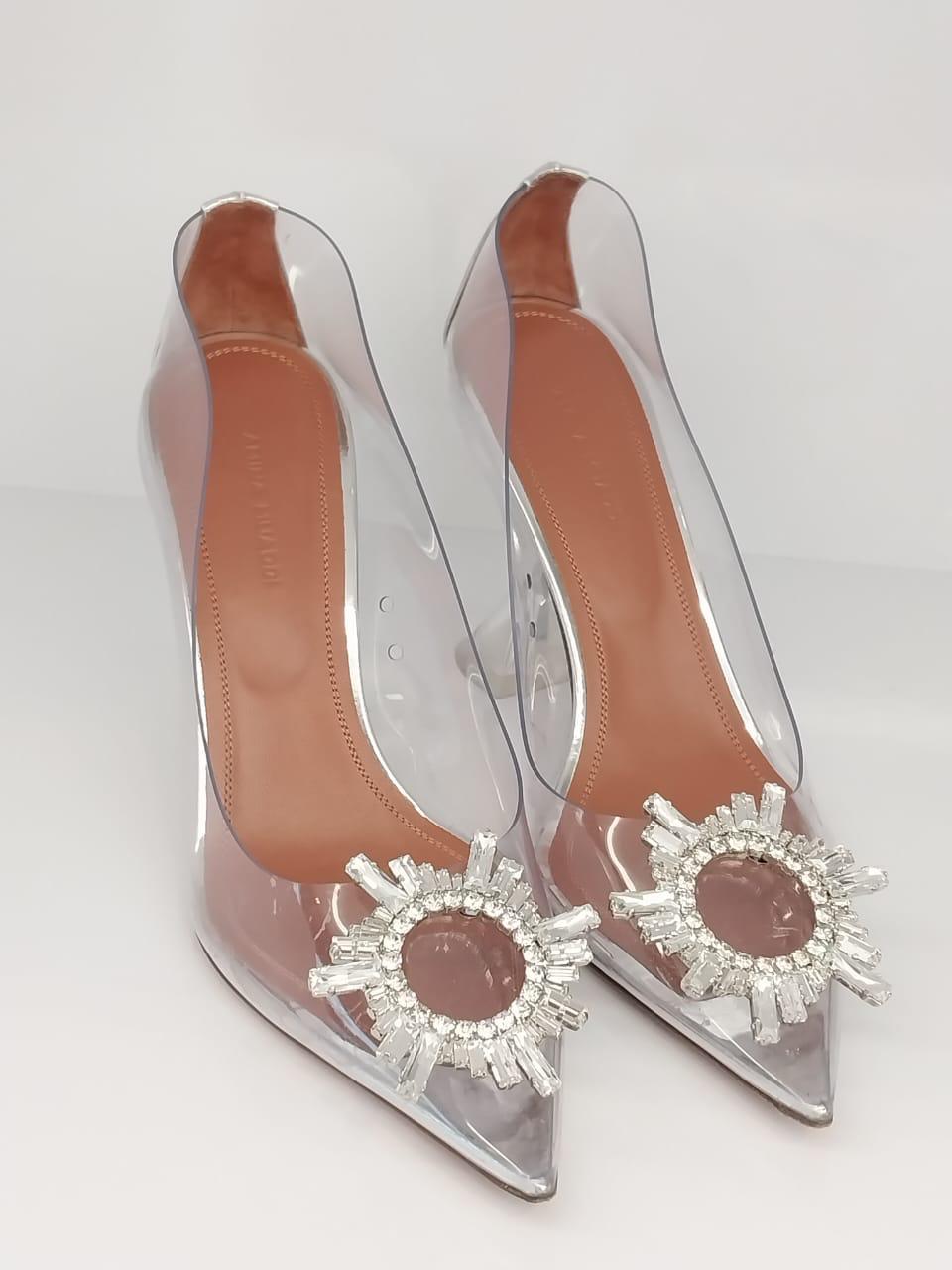 CLEAR PVC BEGUM 95 CRYSTAL PUMPS 37