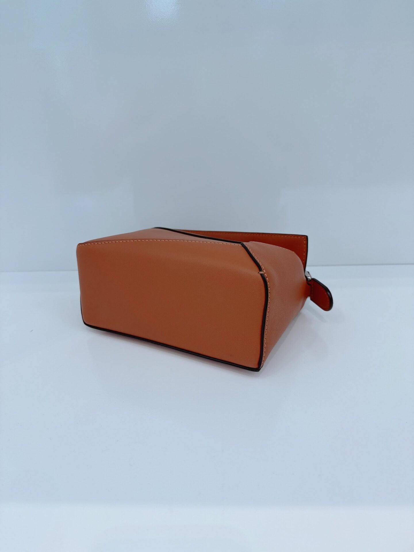 BROWN CLASSIC CALFSKIN LEATHER MINI PUZZLE BAG