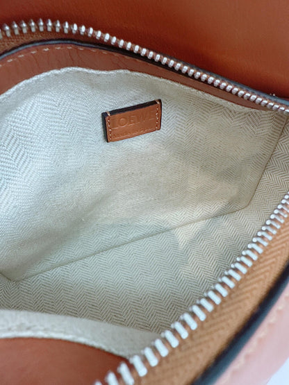 BROWN CLASSIC CALFSKIN LEATHER MINI PUZZLE BAG