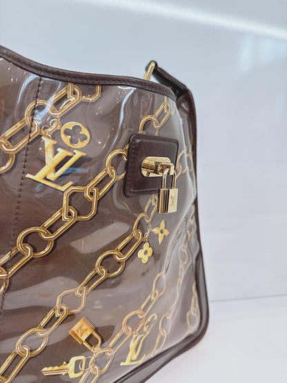 BROWN MONOGRAM CHARMS MUSETTE CROSSBODY BAG