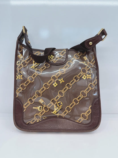 BROWN MONOGRAM CHARMS MUSETTE CROSSBODY BAG
