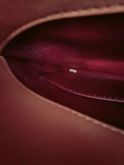 CAMEL LAMBSKIN QUILTED SMALL TRENDY CC HANDLE FLAP BAG