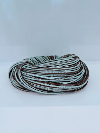 BROWN PALE BLUE CALFSKIN LEATHER MINI JODIE TOP HANDLE BAG