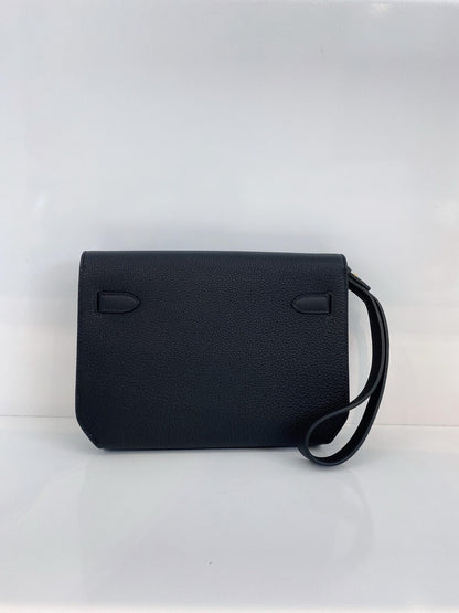 BLACK KELLY 25 DEPECHES TOGO LEATHER GOLD HARDWARE