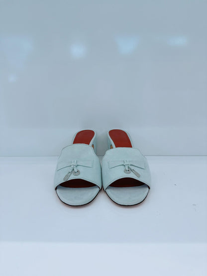 LIGHT BLUE SUEDE SUMMER CHARMS 55 SANDALS 38