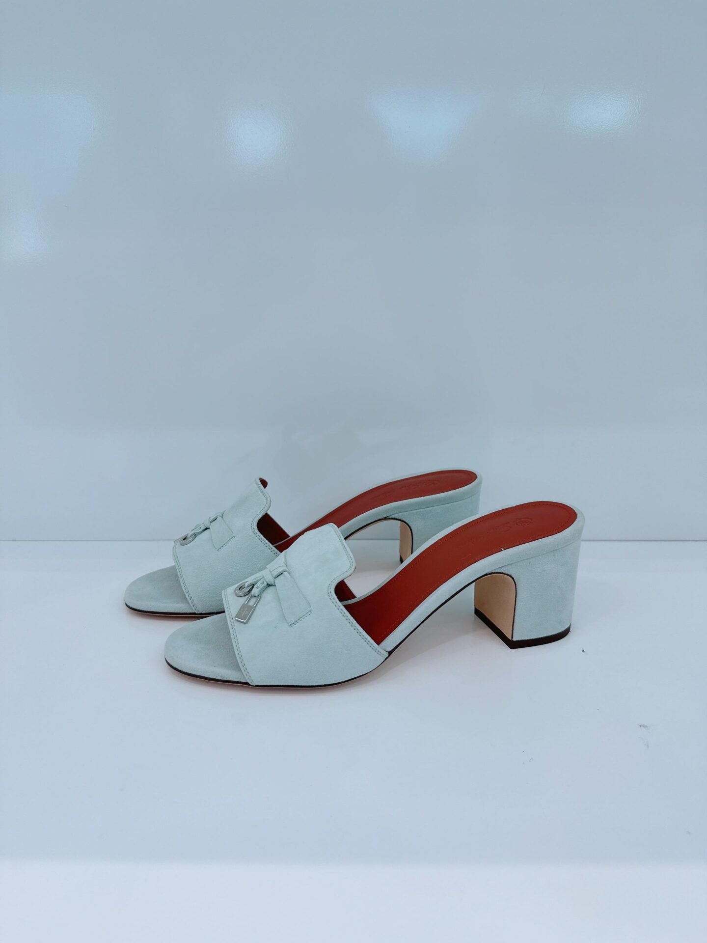 LIGHT BLUE SUEDE SUMMER CHARMS 55 SANDALS 38