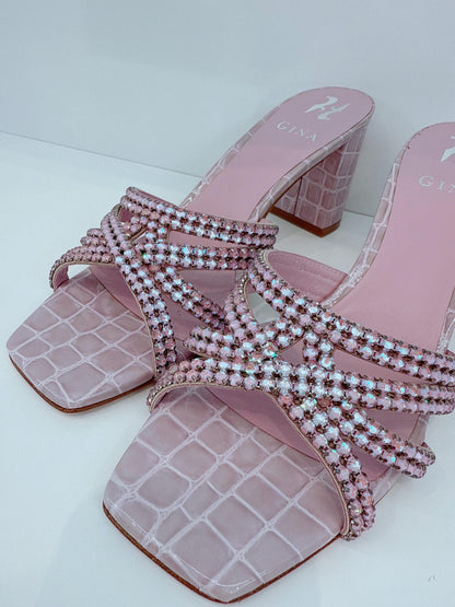 LIGHT PURPLE CRYSTAL EMBELLISHED MARINE MULES  40