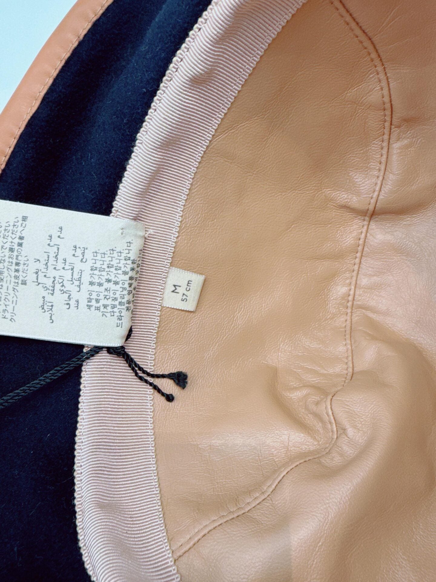 NAVY GG EMBROIDERED WOOL BLEND FELT BUCKET HAT M 57CM