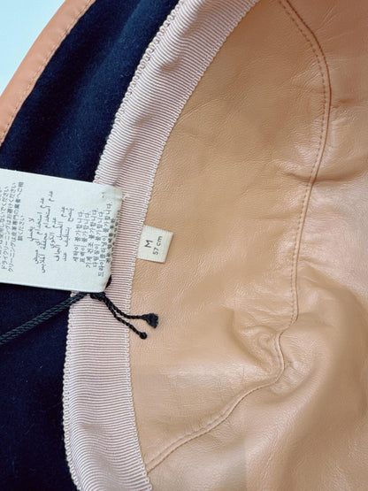 NAVY GG EMBROIDERED WOOL BLEND FELT BUCKET HAT M 57CM