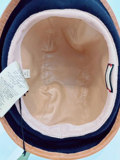 NAVY GG EMBROIDERED WOOL BLEND FELT BUCKET HAT M 57CM