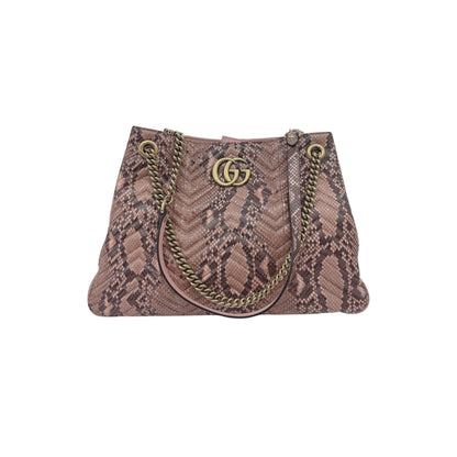 PINK BEIGE PYTHON MEDIUM MARMONT MATELASSE TOTE BAG