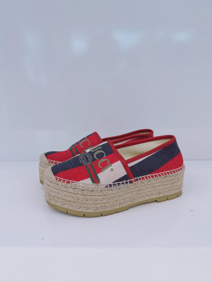 MULTICOLORED LOGO STRIPED SYLVIE ESPADRILLES 35