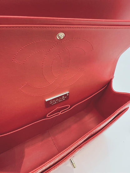 RED PYTHON JUMBO CLASSIC DOUBLE FLAP BAG