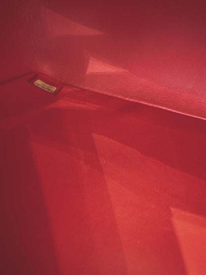 RED PYTHON JUMBO CLASSIC DOUBLE FLAP BAG