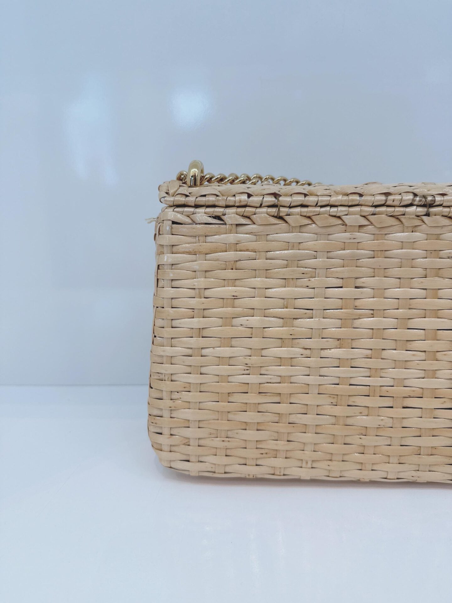 NATURAL GG CROISETTE LINEA CESTINO BAMBOO GLAZED WICKER SMALL BAG