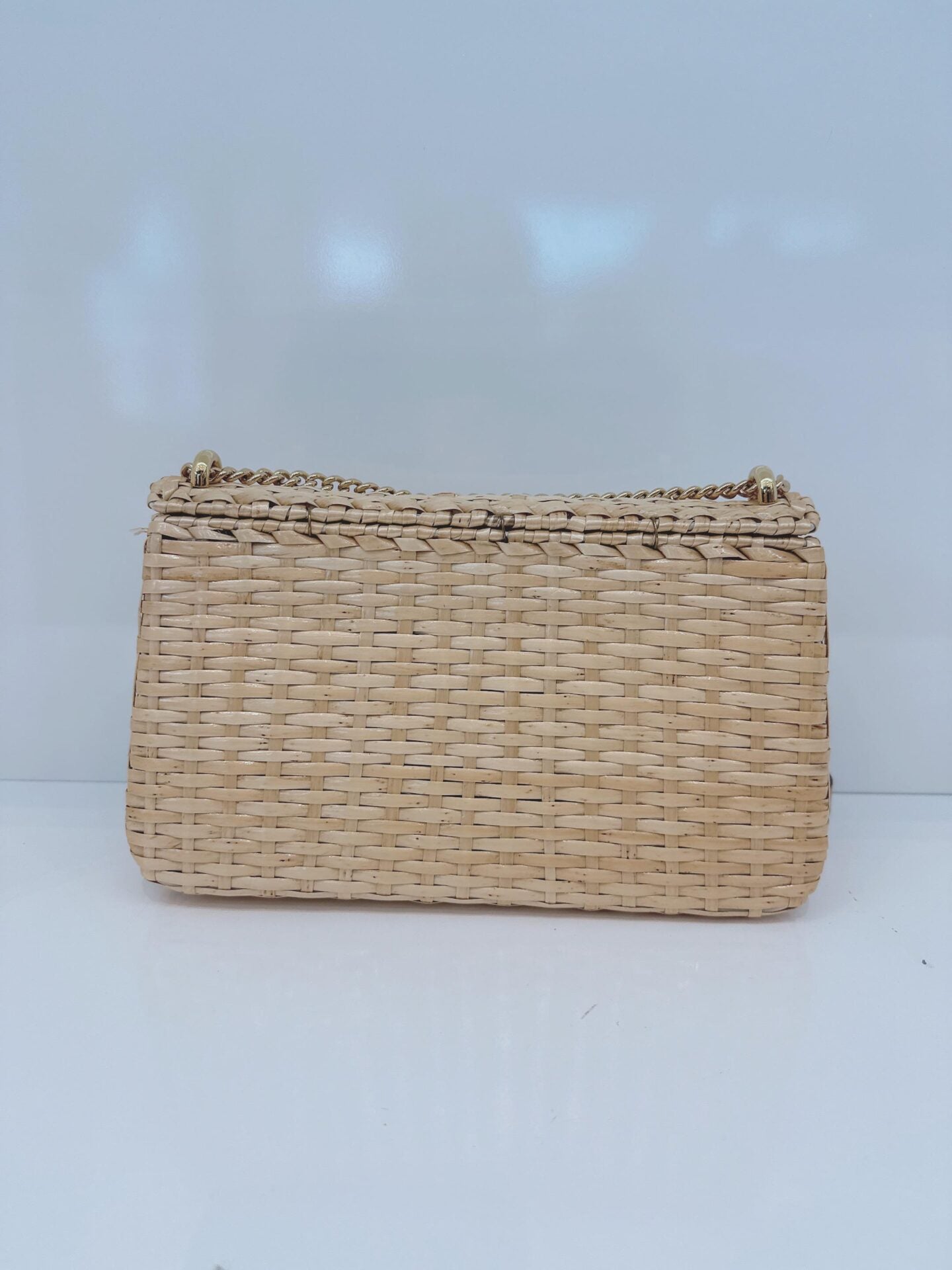 NATURAL GG CROISETTE LINEA CESTINO BAMBOO GLAZED WICKER SMALL BAG