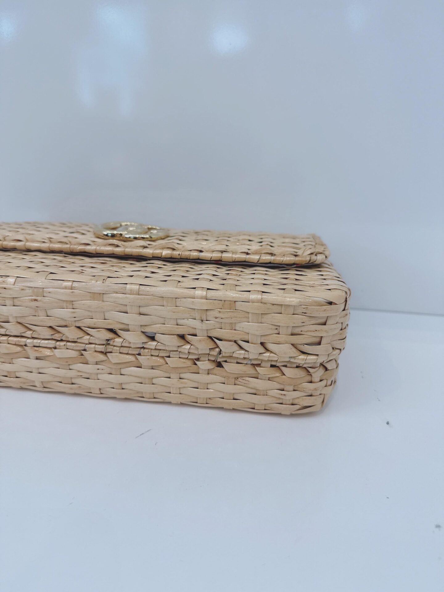 NATURAL GG CROISETTE LINEA CESTINO BAMBOO GLAZED WICKER SMALL BAG