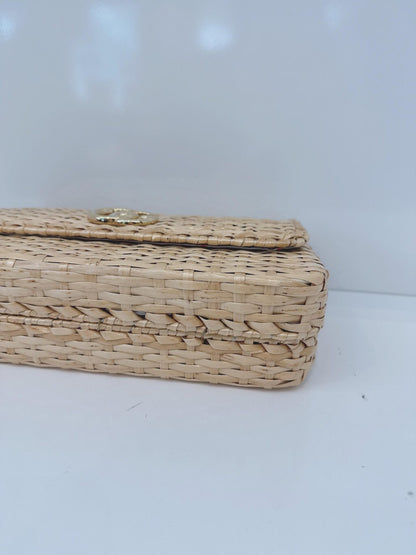 NATURAL GG CROISETTE LINEA CESTINO BAMBOO GLAZED WICKER SMALL BAG