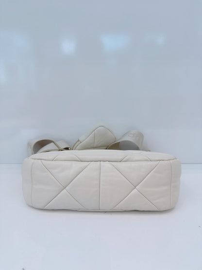 WHITE PATCHWORK LEATHER SYSTEM CROSSBODY BAG