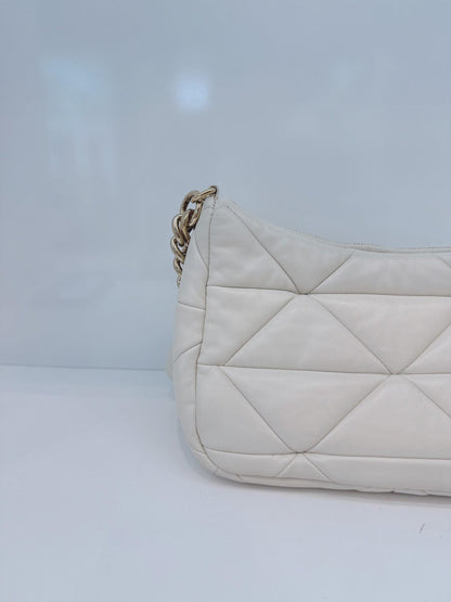 WHITE PATCHWORK LEATHER SYSTEM CROSSBODY BAG