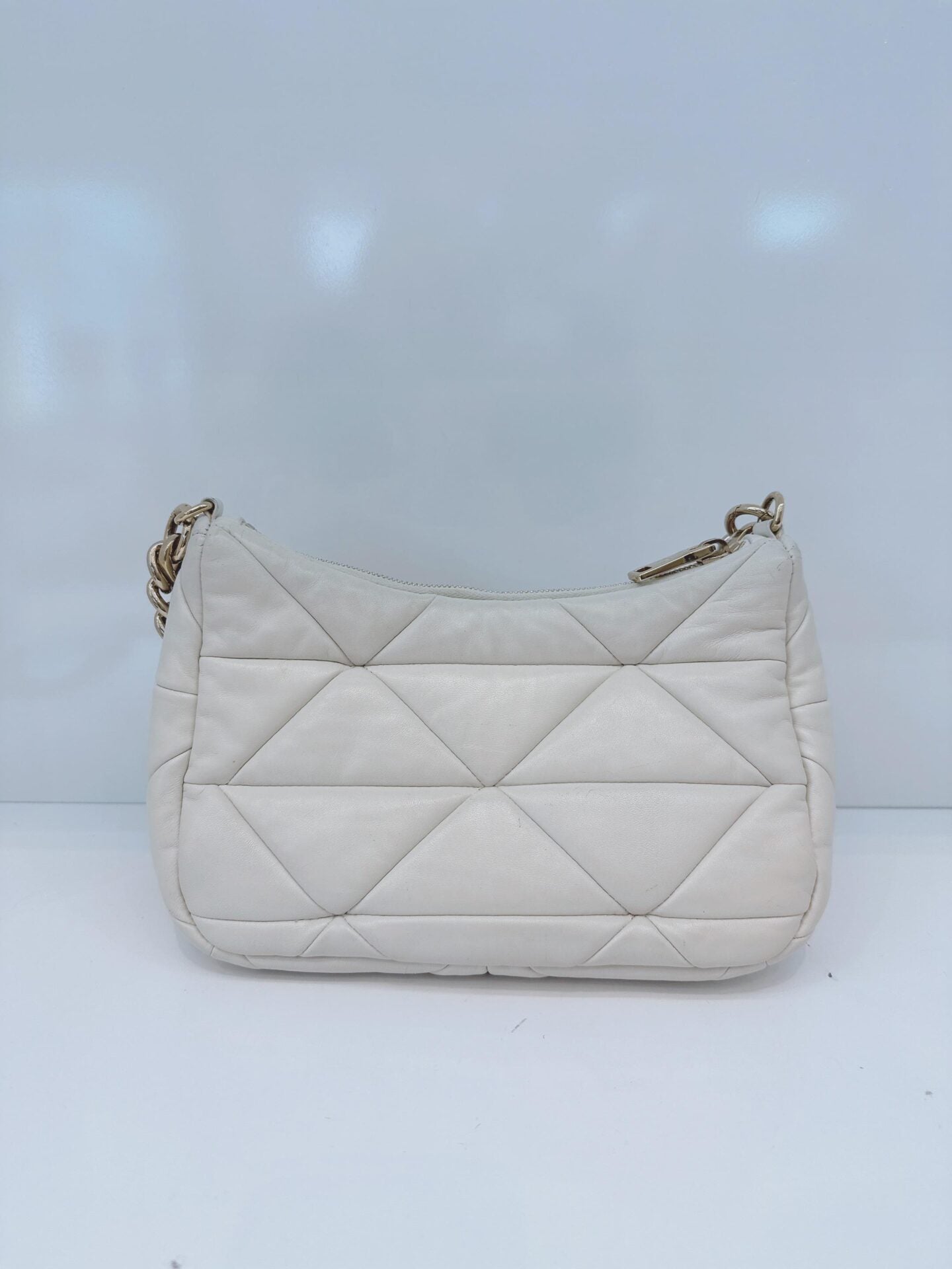 WHITE PATCHWORK LEATHER SYSTEM CROSSBODY BAG