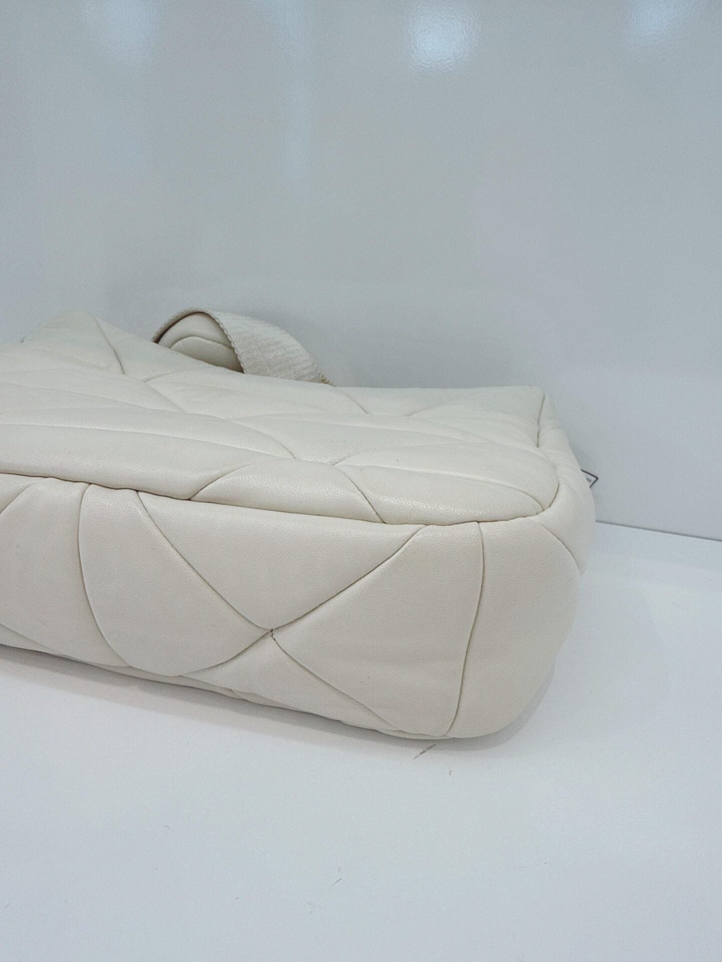 WHITE PATCHWORK LEATHER SYSTEM CROSSBODY BAG