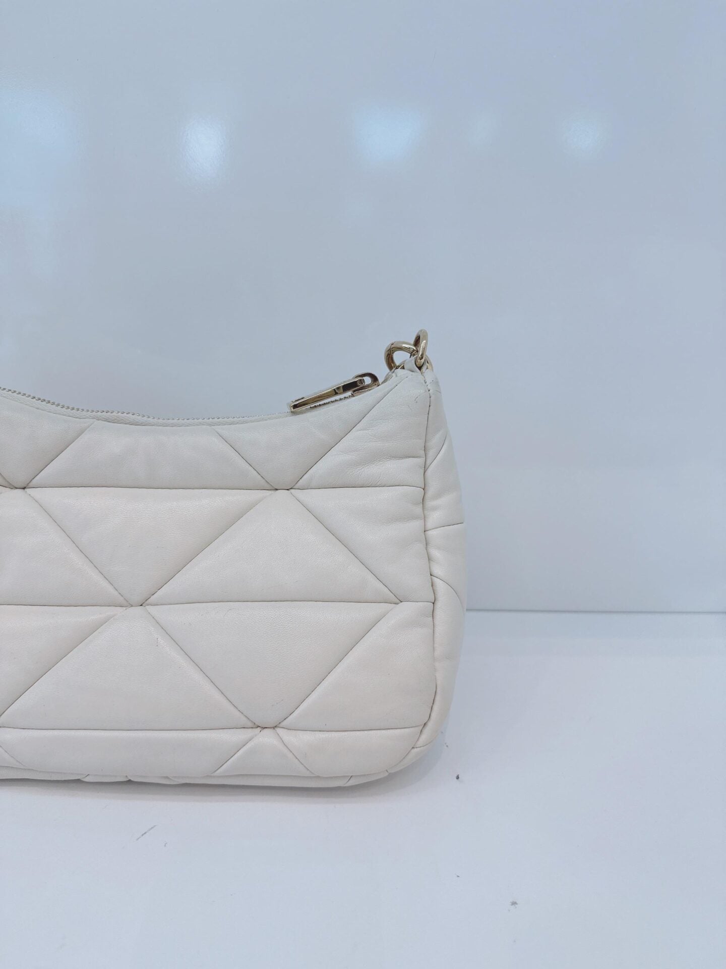 WHITE PATCHWORK LEATHER SYSTEM CROSSBODY BAG