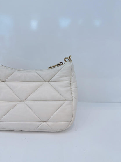 WHITE PATCHWORK LEATHER SYSTEM CROSSBODY BAG