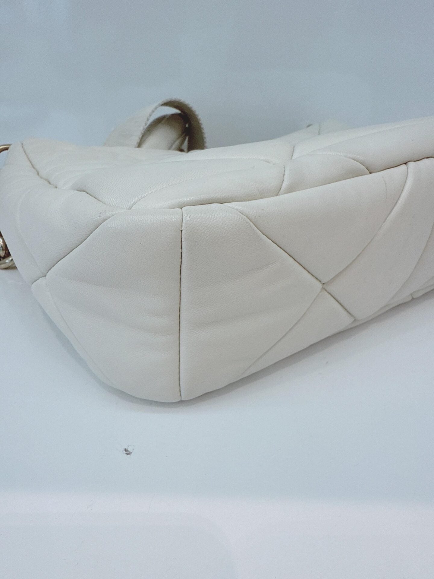WHITE PATCHWORK LEATHER SYSTEM CROSSBODY BAG