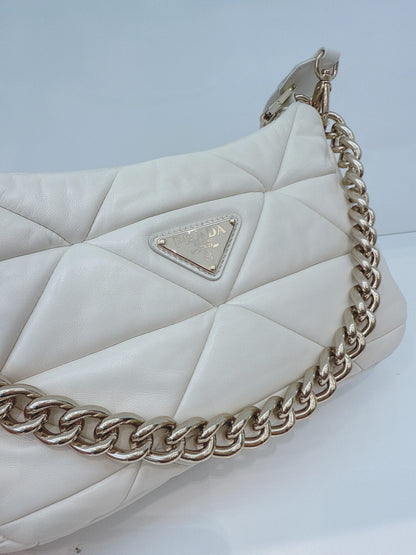 WHITE PATCHWORK LEATHER SYSTEM CROSSBODY BAG
