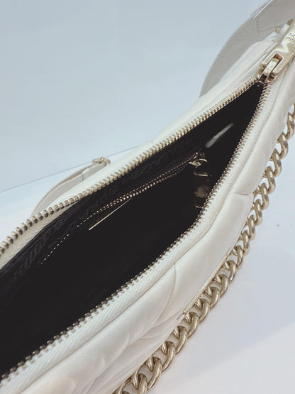 WHITE PATCHWORK LEATHER SYSTEM CROSSBODY BAG