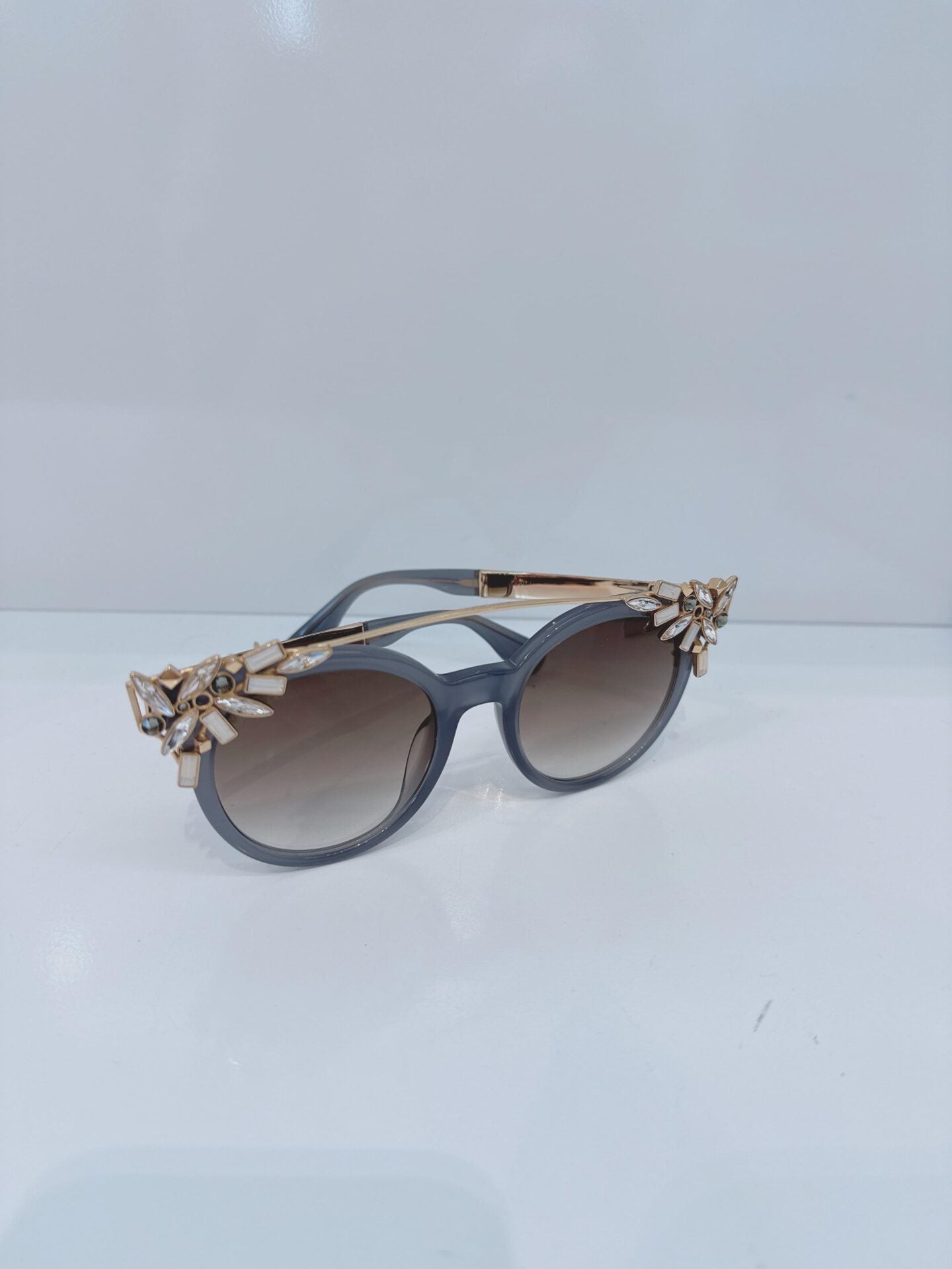 BLACK ROSE GOLD GRADIENT VIV S 06K9C CRYSTAL CAT EYE VIVY/S PR7JS SUNGLASSES