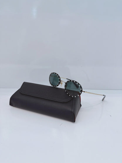 BLACK GOLD TONE RIMLESS ROUND VA2027 3003771 SUNGLASSES