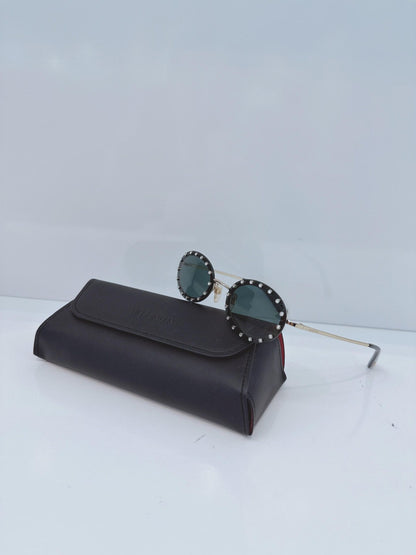 BLACK GOLD TONE RIMLESS ROUND VA2027 3003771 SUNGLASSES