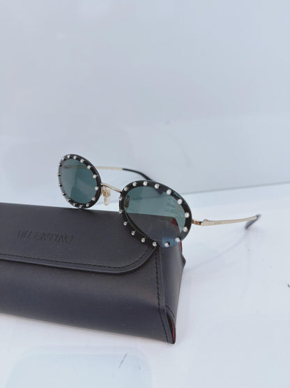 BLACK GOLD TONE RIMLESS ROUND VA2027 3003771 SUNGLASSES