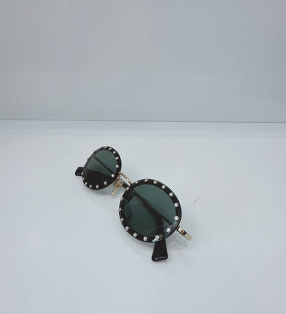 BLACK GOLD TONE RIMLESS ROUND VA2027 3003771 SUNGLASSES