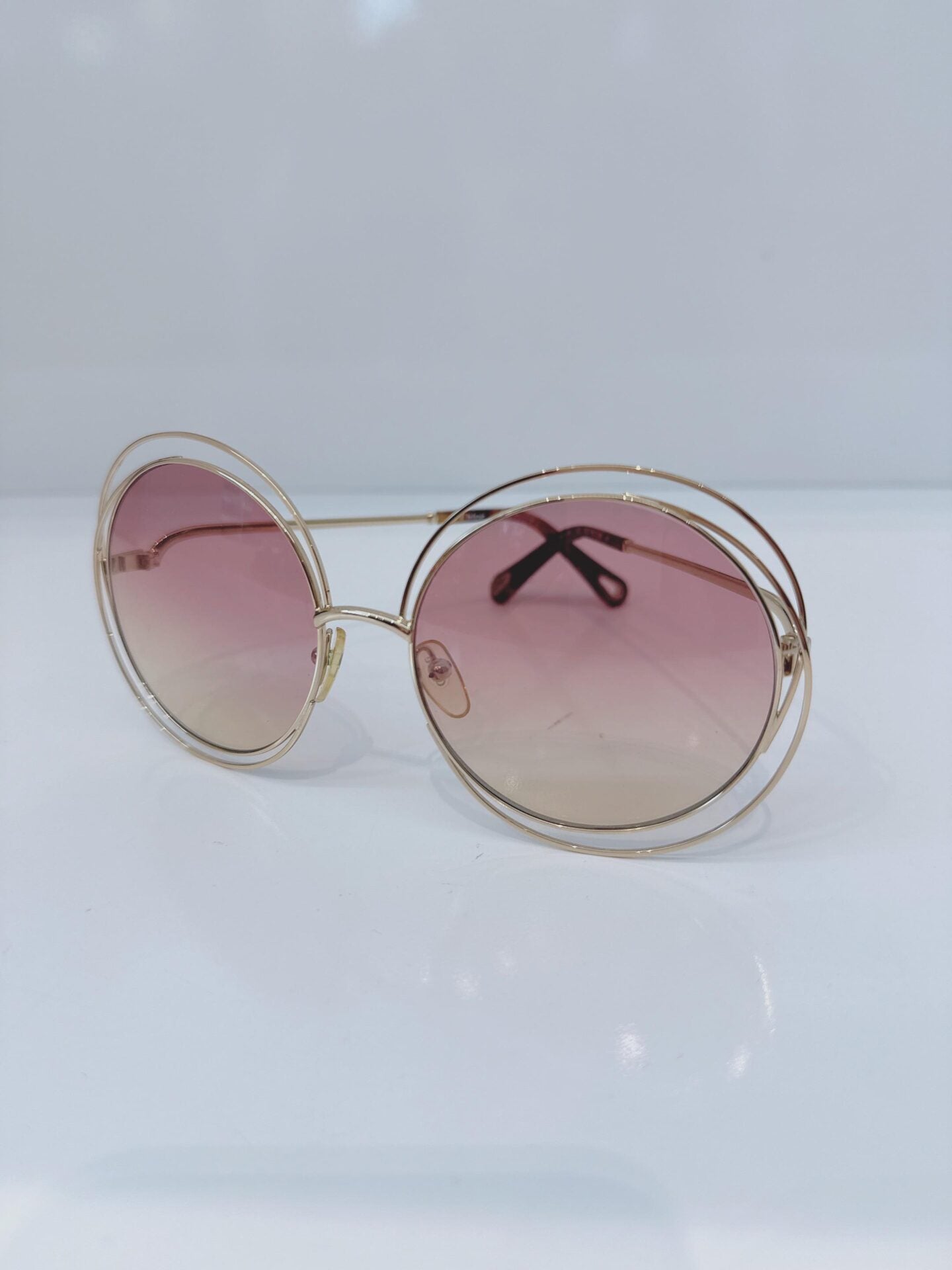 GOLD CARLINA OVERSIZED ROUND CE114S 702 135 SUNGLASSES