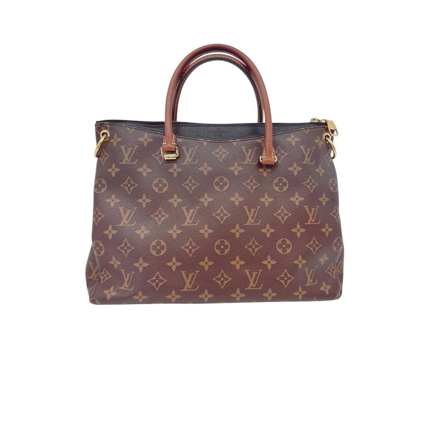 BLACK LEATHER MONOGRAM CANVAS PALLAS MM BAG