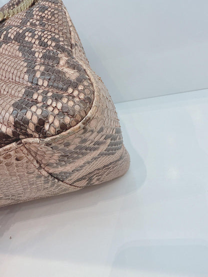 PINK BEIGE PYTHON MEDIUM MARMONT MATELASSE TOTE BAG