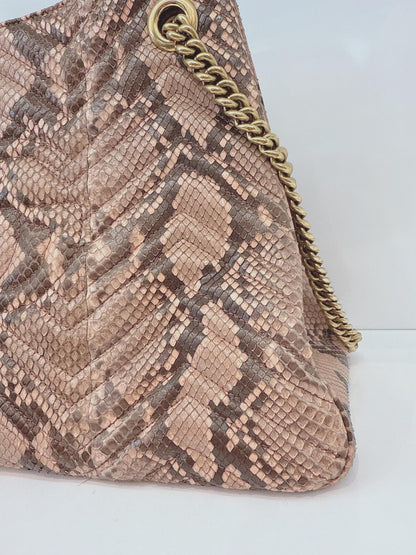 PINK BEIGE PYTHON MEDIUM MARMONT MATELASSE TOTE BAG