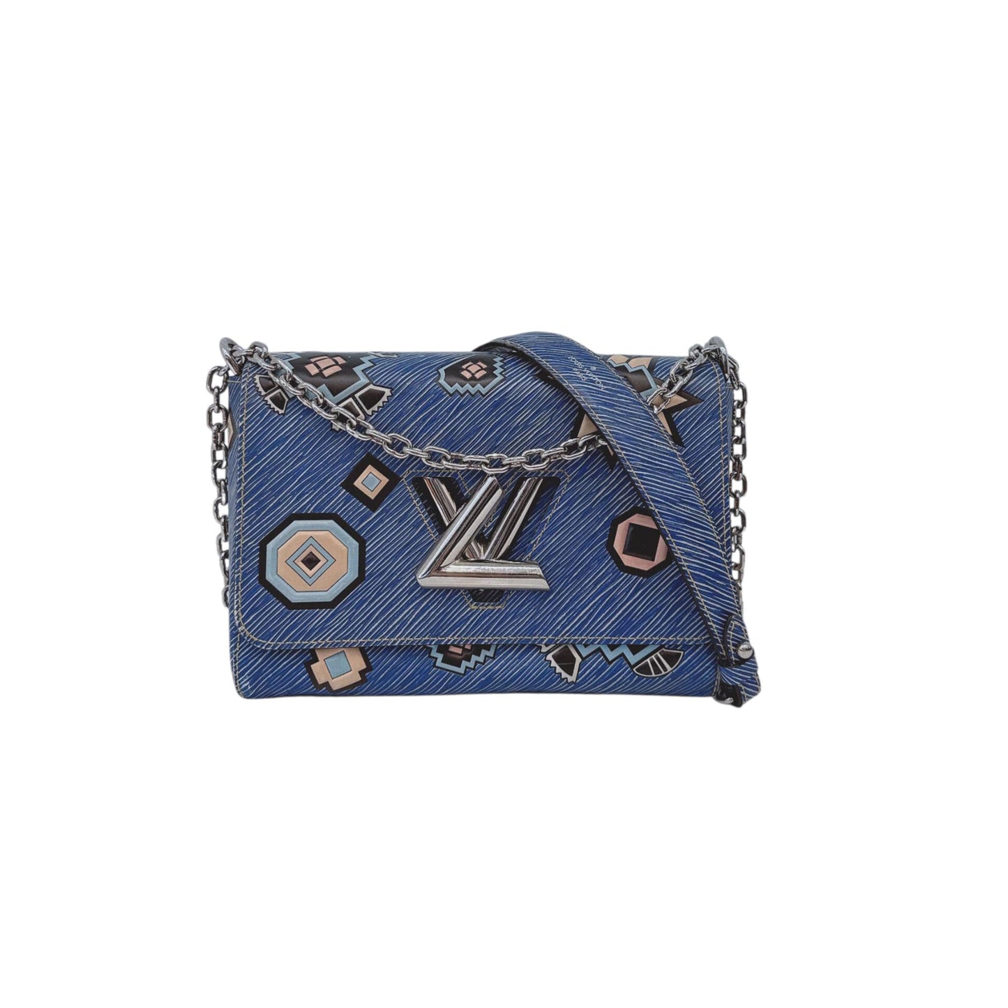 BLUE MULTICOLOR EPI LEATHER AZTEQUE TWIST MM BAG