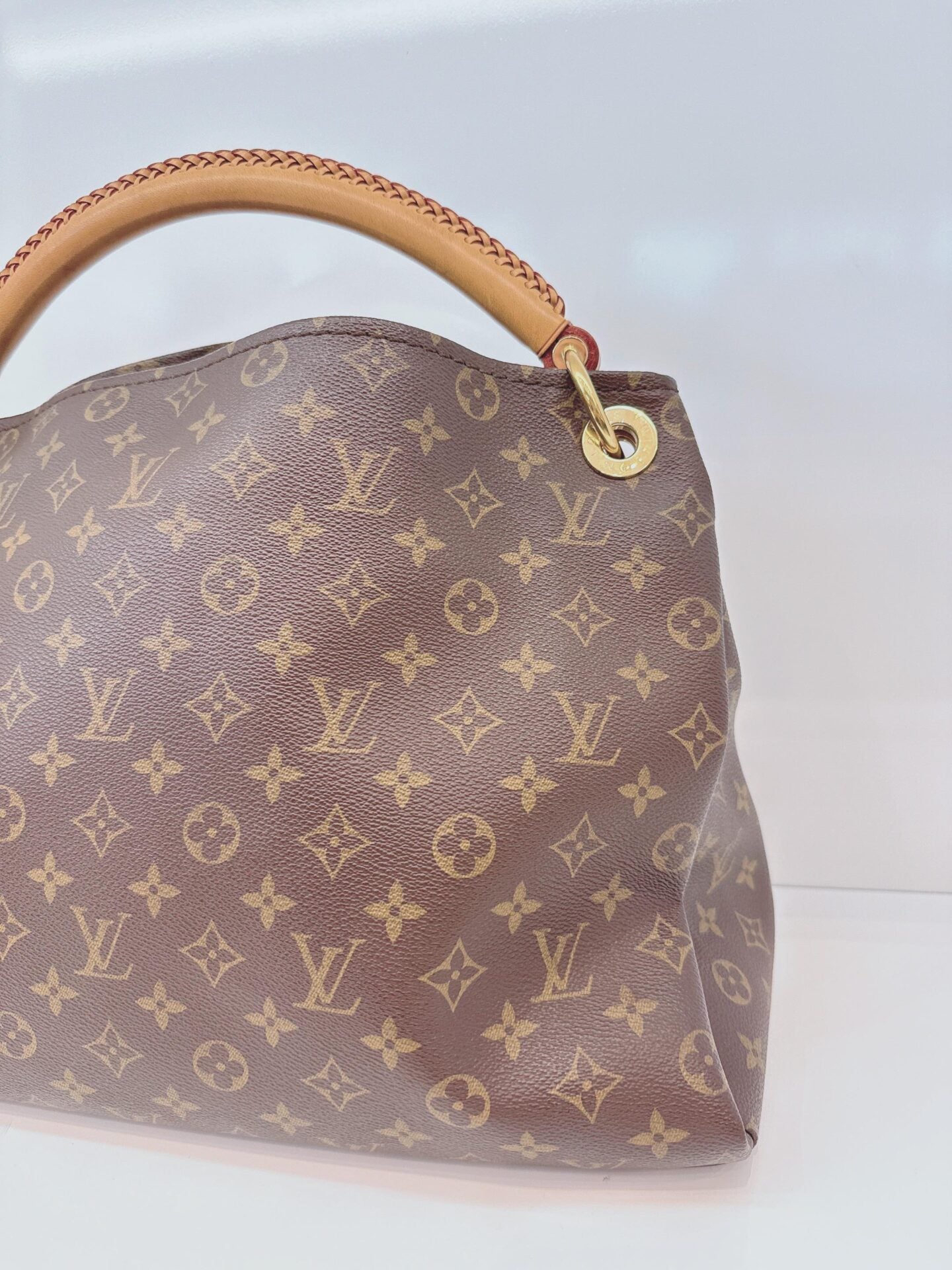 BROWN MONOGRAM COATED CANVAS ARTSY MM BAG