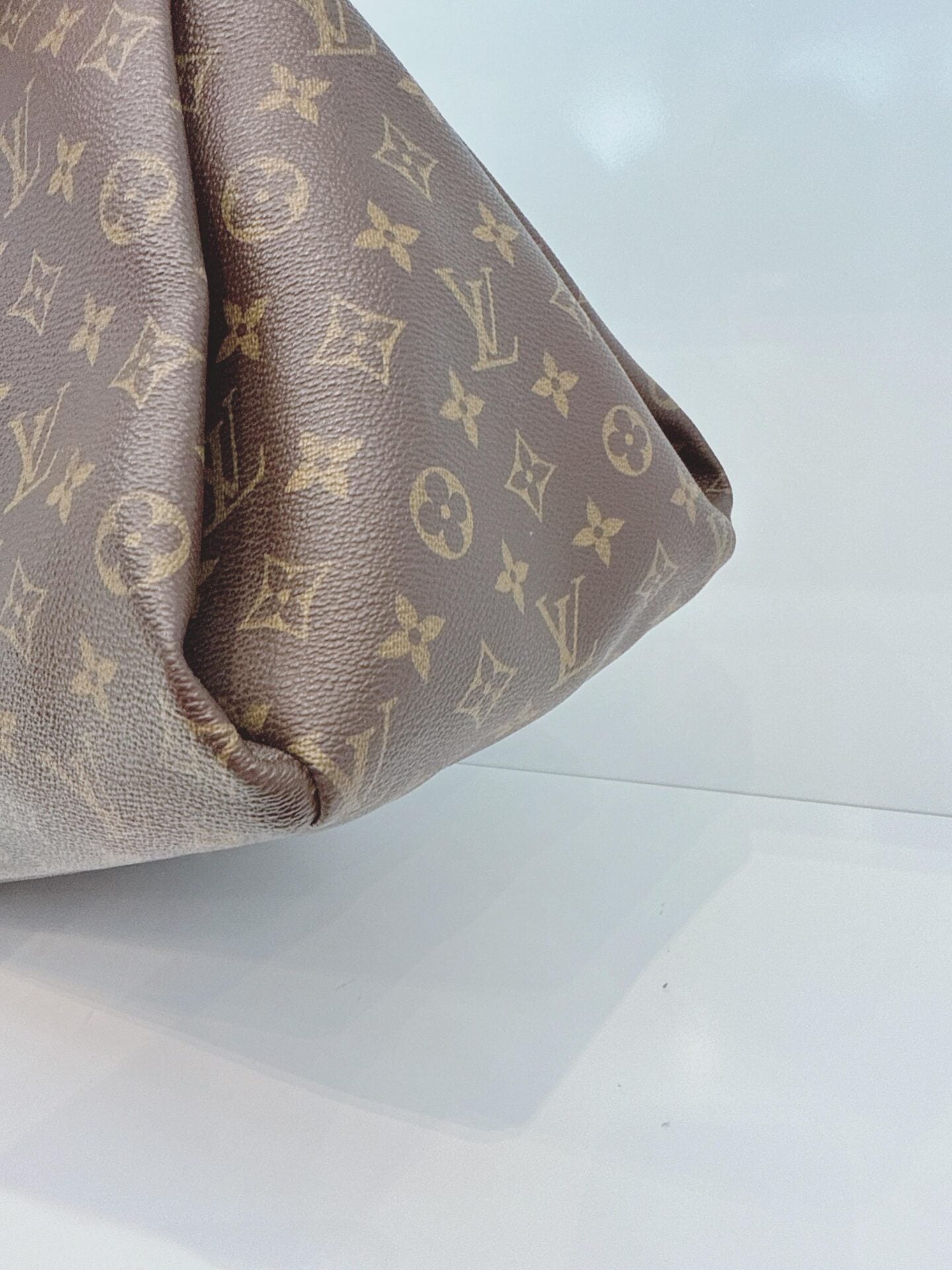 BROWN MONOGRAM COATED CANVAS ARTSY MM BAG