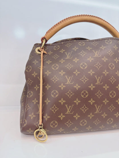 BROWN MONOGRAM COATED CANVAS ARTSY MM BAG
