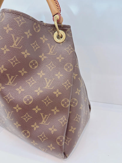 BROWN MONOGRAM COATED CANVAS ARTSY MM BAG