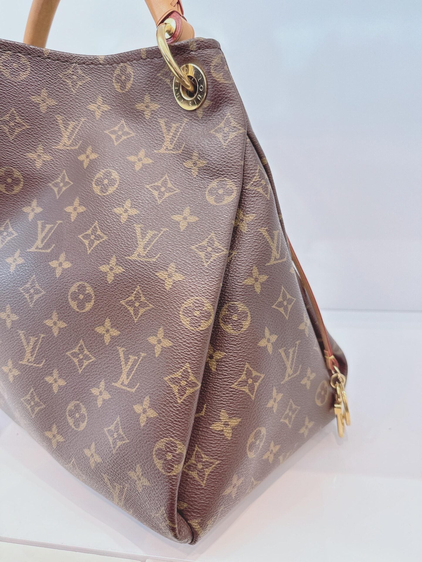 BROWN MONOGRAM COATED CANVAS ARTSY MM BAG