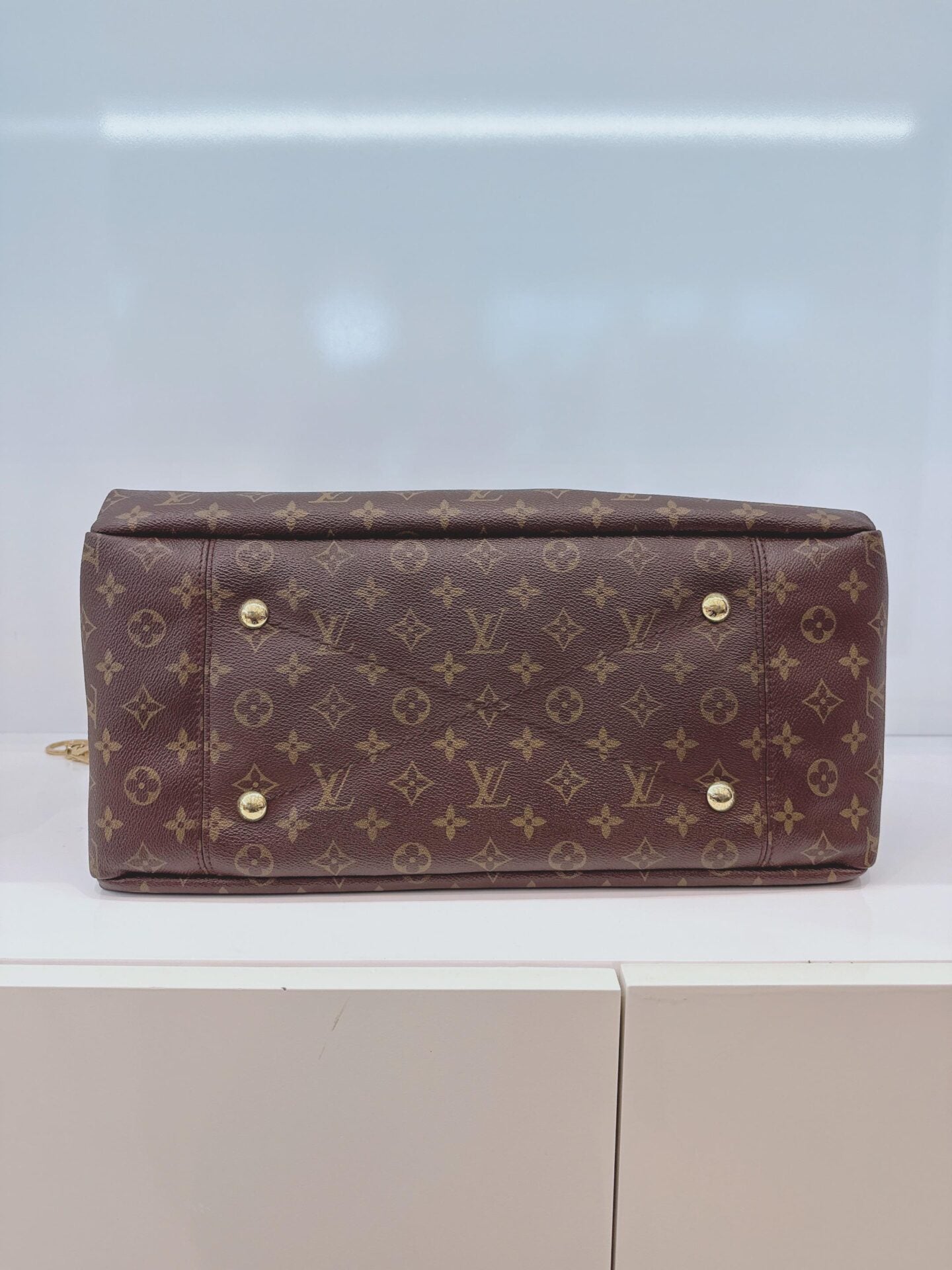 BROWN MONOGRAM COATED CANVAS ARTSY MM BAG