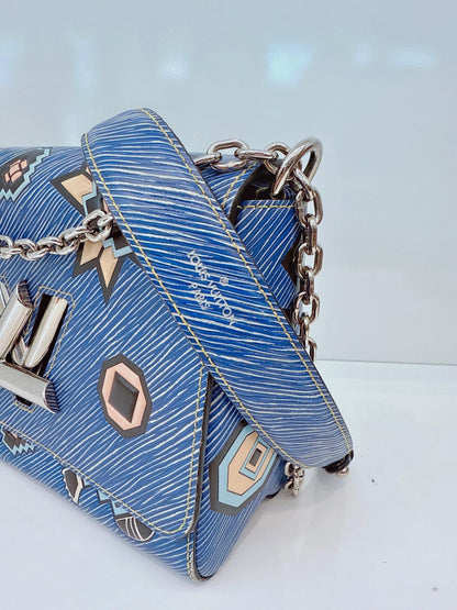 BLUE MULTICOLOR EPI LEATHER AZTEQUE TWIST MM BAG